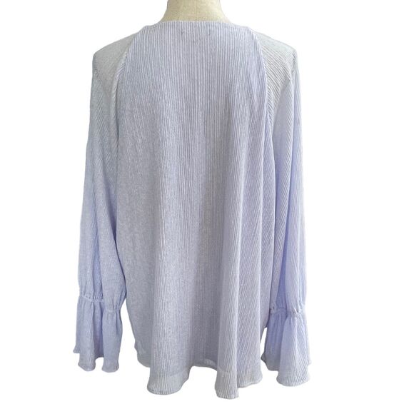 Alfani 2X-Large Top Stretch Bell Sleeves Scoop Neck Lined Textured Lt Purple New - Picture 5 of 9